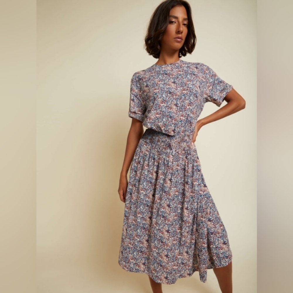 Nation LTD Martine Dress In Cherry Blossom In Pink SZ L